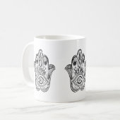 Hamsa Hand gezeichnet Kaffeetasse (Vorderseite Links)