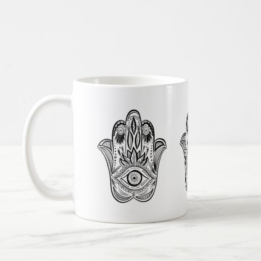 Hamsa Hand gezeichnet Kaffeetasse (Links)
