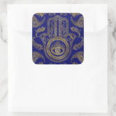 Hamsa Hand - Gold auf Lapis lazuli Quadratischer Aufkleber (Tasche)