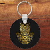Hamsa Hand - Golden Arabic Amulet Schlüsselanhänger (Vorderseite)