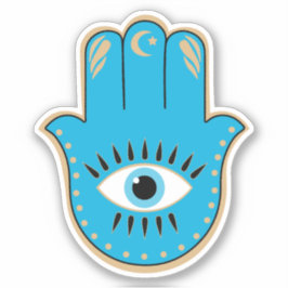 Hamsa Hand griechisches Evil Eye Blue Aufkleber