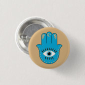 Hamsa Hand griechisches Evil Eye Blue Button (Vorne & Hinten)