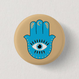 Hamsa Hand griechisches Evil Eye Blue Button