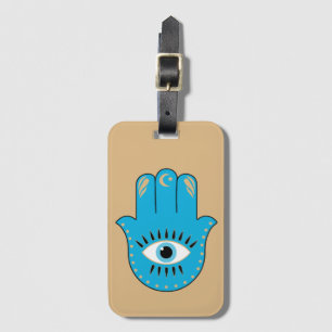 Hamsa Hand griechisches Evil Eye Blue Gepäckanhänger