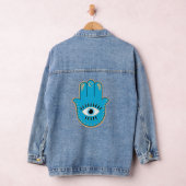 Hamsa Hand griechisches Evil Eye Blue Jeansjacke (Hangar)