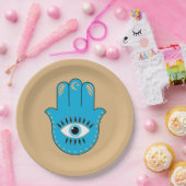 Hamsa Hand griechisches Evil Eye Blue Pappteller (Party)