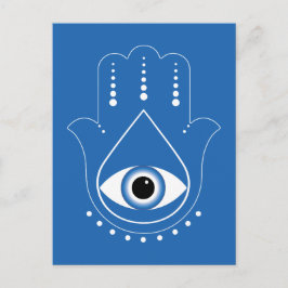Hamsa Hand griechisches Evil Eye Blue Postkarte