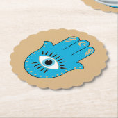 Hamsa Hand griechisches Evil Eye Blue Untersetzer (angewinkelt)