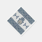 Hamsa Hand - Hand aus Fatima-blauem Holz Serviette (Ecke)