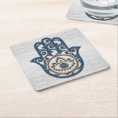 Hamsa Hand - Hand des Fatima-Blauholzes Rechteckiger Pappuntersetzer (angewinkelt)