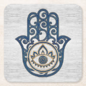 Hamsa Hand - Hand des Fatima-Blauholzes Rechteckiger Pappuntersetzer (Vorderseite)