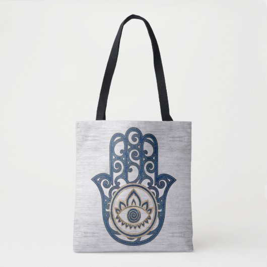 Hamsa Hand - Hand des Fatima-Blauholzes Tasche (Vorderseite)