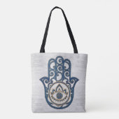 Hamsa Hand - Hand des Fatima-Blauholzes Tasche (Rückseite)