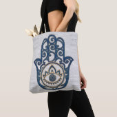 Hamsa Hand - Hand des Fatima-Blauholzes Tasche (Von Nahem)