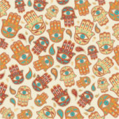 Hamsa Hand - Hand Fatima Aquamarin Terracotta Aufkleber (Vorderseite)