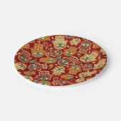 Hamsa Hand - Hand Fatima Aquamarin Terracotta Pappteller (Schrägansicht)