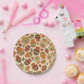 Hamsa Hand - Hand Fatima Aquamarin Terracotta Pappteller (Party)