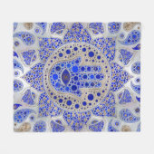 Hamsa Hand - Hand Fatima auf Mutter der Perle Fleecedecke (Vorderseite (Horizontal))