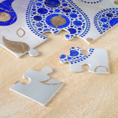 Hamsa Hand - Hand Fatima auf Mutter der Perle Puzzle (Seite)