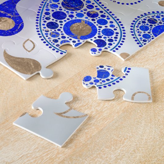 Hamsa Hand - Hand Fatima auf Mutter der Perle Puzzle (Seite)