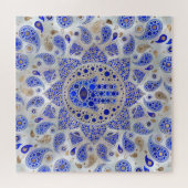 Hamsa Hand - Hand Fatima auf Mutter der Perle Puzzle (Horizontal)