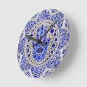 Hamsa Hand - Hand Fatima auf Mutter der Perle Runde Wanduhr (Winkel)