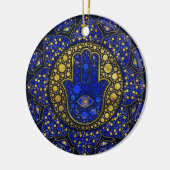 Hamsa Hand - Hand Fatima Dot Art Lapis Lazuli Keramik Ornament (Links)