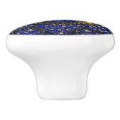 Hamsa Hand - Hand Fatima Dot Art Lapis Lazuli Keramikknauf (Seitenansicht)