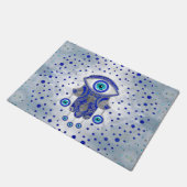 Hamsa Hand - Hand Fatima Lapis Lazuli und Silber Fußmatte (Schrägansicht)