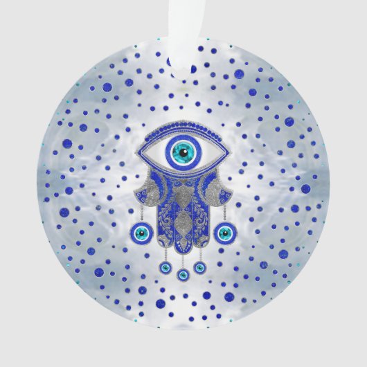 Hamsa Hand - Hand Fatima Lapis Lazuli und Silber Ornament (Vorderseite)