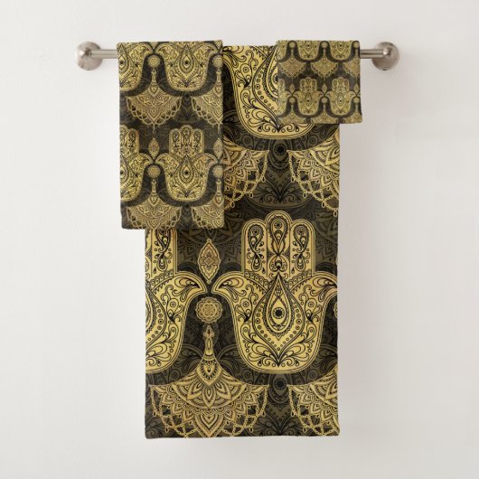 Hamsa Hand - Hand Fatima Muster Badhandtuch Set (Insitu)