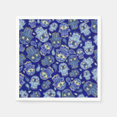 Hamsa Hand - Hand Fatima Muster Blaue Mineralien Serviette (Vorderseite)