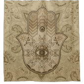Hamsa Hand - Hand Fatimapastellbrauns Duschvorhang (Vorderseite)