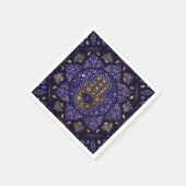 Hamsa Hand - Hand of Fatima in Lotus mandala Serviette (Ecke)