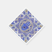 Hamsa Hand - Hand von Fatima auf Mutter von Pearl Serviette (Ecke)