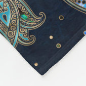 Hamsa Hand - Hand von Fatima Blue Gemstones Fleecedecke (Ecke)