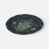 Hamsa Hand - Hand von Fatima Blue Gemstones Pappteller (Schrägansicht)