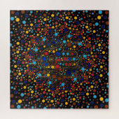 Hamsa Hand - Hand von Fatima bunt Punkt art Puzzle (Horizontal)