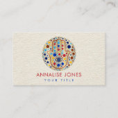 Hamsa Hand - Hand von Fatima Dot Art Visitenkarte (Vorderseite)