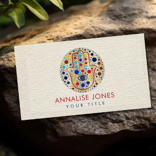 Hamsa Hand - Hand von Fatima Dot Art Visitenkarte