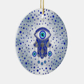 Hamsa Hand - Hand von Fatima Lapis Lazuli und Silb Keramik Ornament (Rechts)