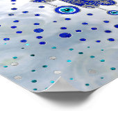 Hamsa Hand - Hand von Fatima Lapis Lazuli und Silb Poster (Ecke)