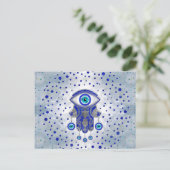 Hamsa Hand - Hand von Fatima Lapis Lazuli und Silb Postkarte (Stehend Vorderseite)