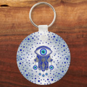 Hamsa Hand - Hand von Fatima Lapis Lazuli und Silb Schlüsselanhänger (Vorderseite)