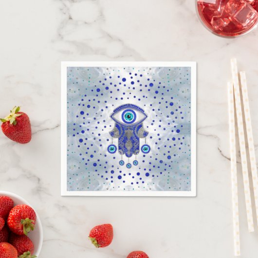 Hamsa Hand - Hand von Fatima Lapis Lazuli und Silb Serviette (Beispiel)