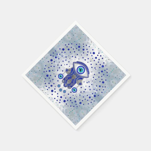 Hamsa Hand - Hand von Fatima Lapis Lazuli und Silb Serviette (Ecke)