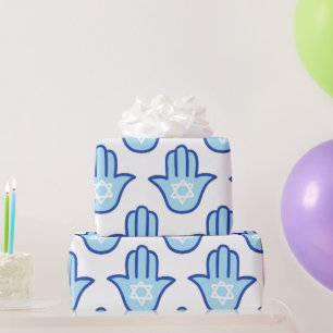Hamsa Hand Jewish Holiday Hanukkah Geschenkwrap Geschenkpapier