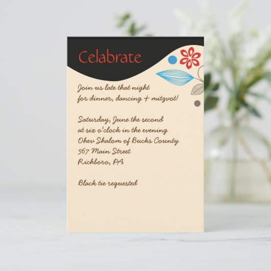 HAMSA HAND Jüdische Einladungs-Party-Karte Einladung (Stehend Vorderseite)