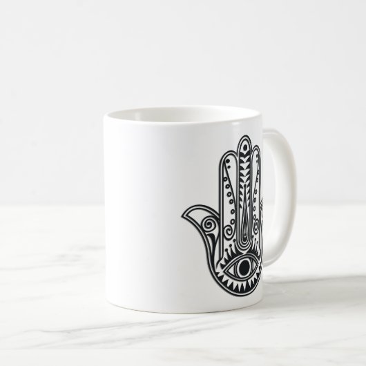 Hamsa Hand Kaffeetasse (VorderseiteRechts)