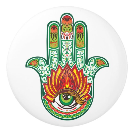 Hamsa Hand Keramikknauf (Vorderseite)